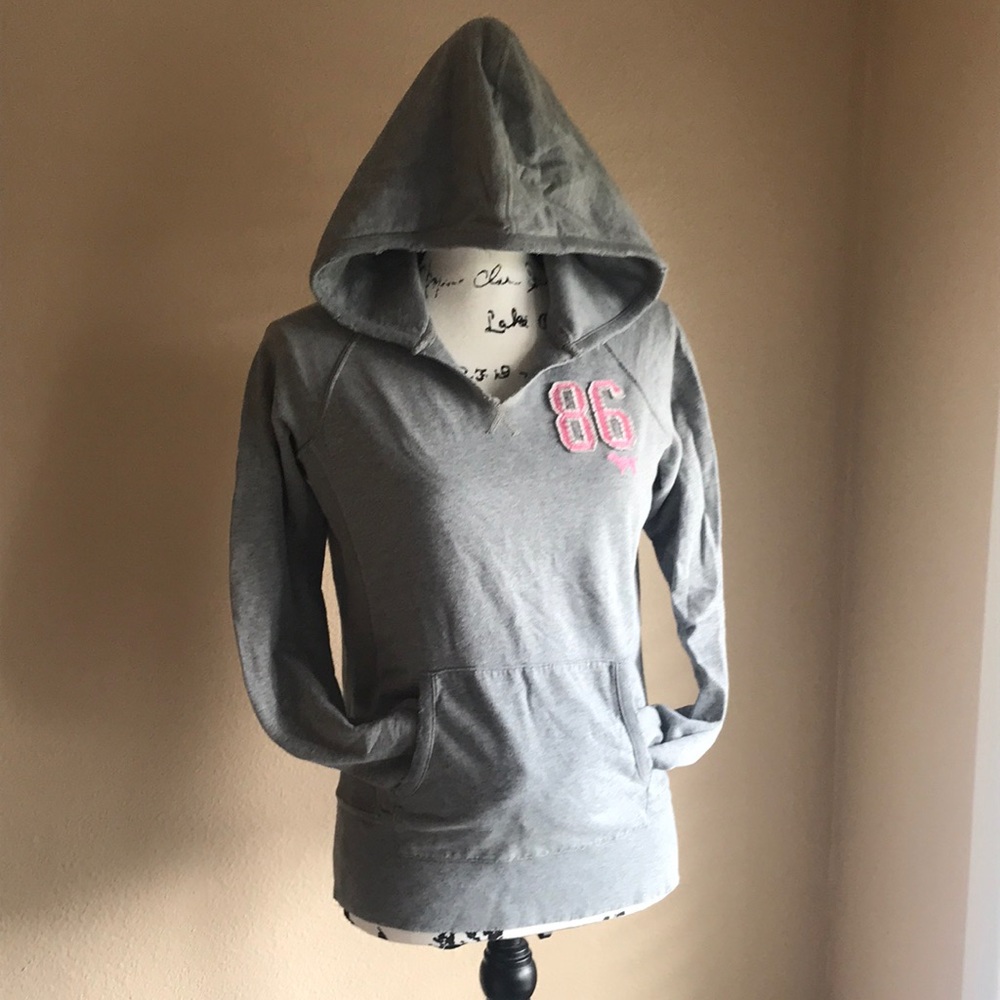 VINTAGE GREY PINK BRAND SWEATER Size XS measurements included! GOOD CONDITION!☺️